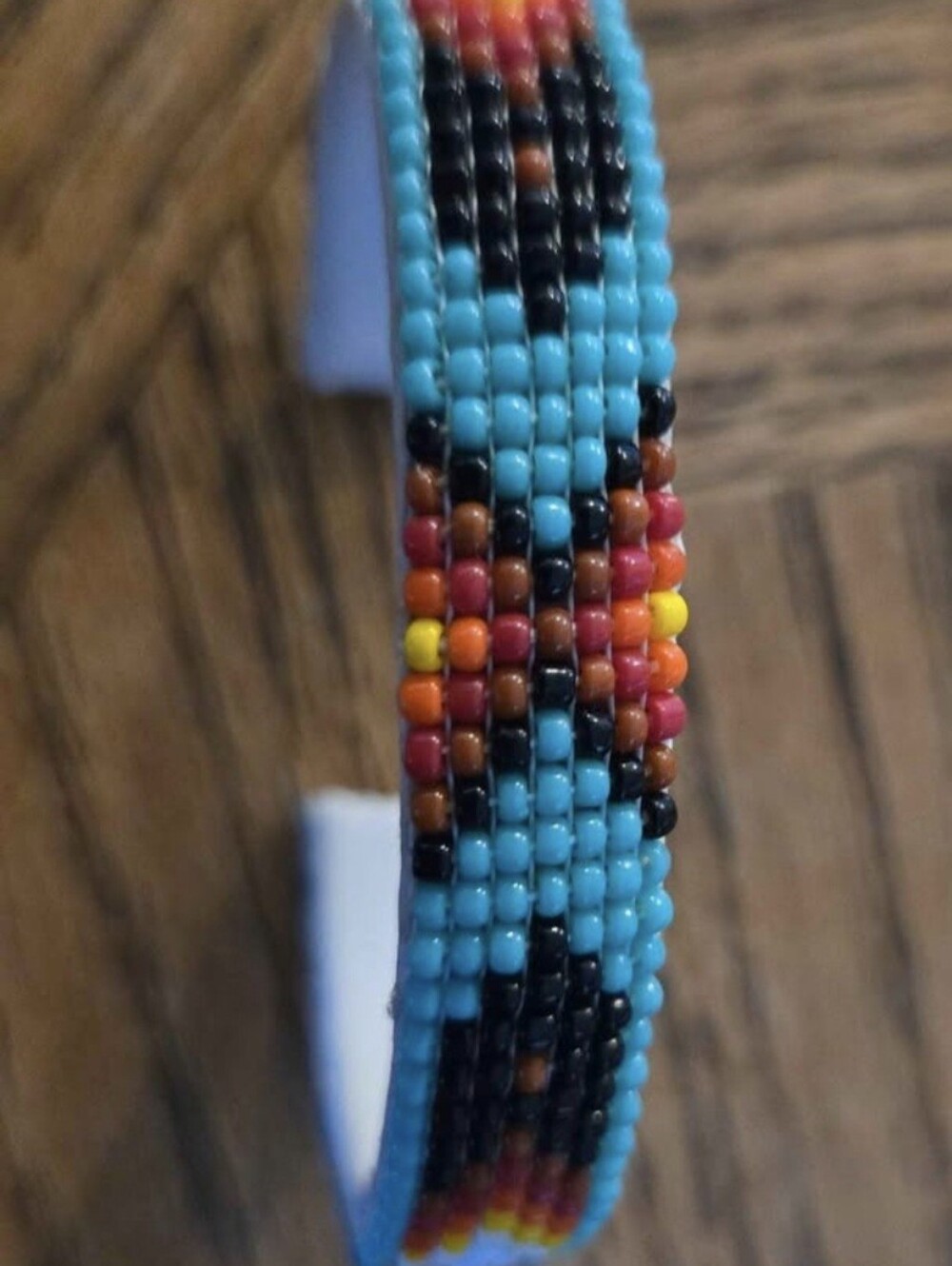 Native American Beaded Turquoise Multi-Color Patterned Women's Bracelet